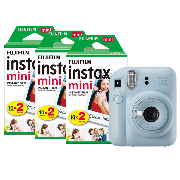 Fujifilm Instax Mini 12 Instant Camera with 60 Shot Film Pack - Pastel Blue