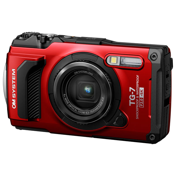 OM System TG-7 12MP 4x Zoom Tough Compact Camera - Red