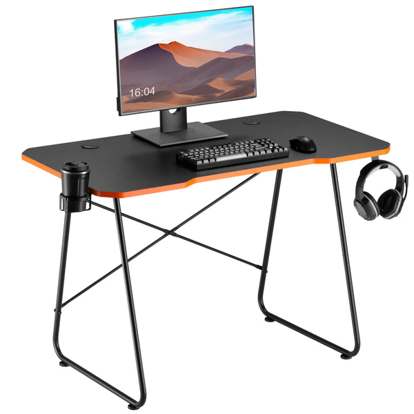 ProperAV Computer Workstation Gaming Desk Black/Orange