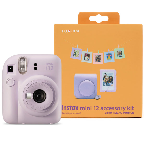 Fujifilm Instax Mini 12 Instant Camera with Case, Photo Album, Hanging Cards & Pegs - Lilac Purple
