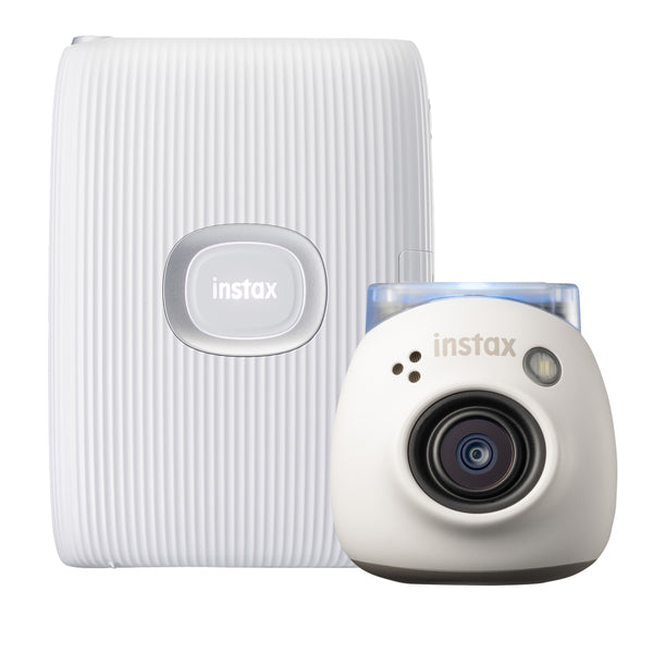 Fujifilm Instax PAL Digital Camera with Mini Link 2 Printer Bundle - Clay White