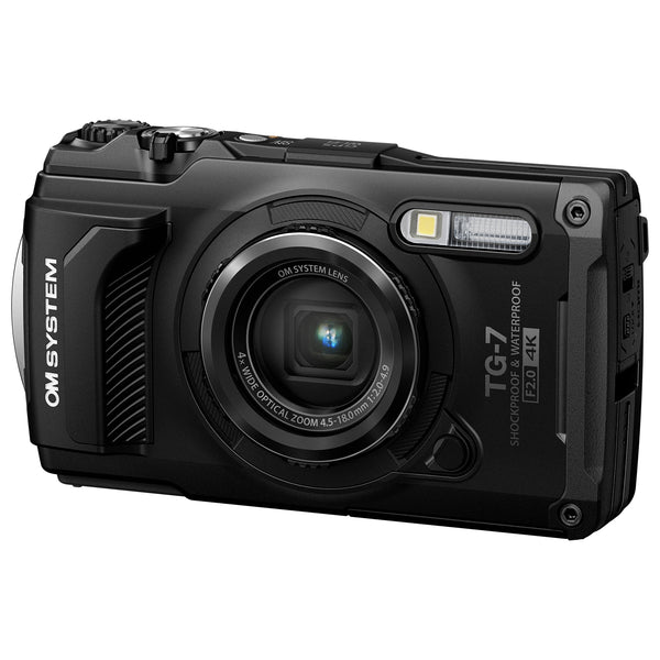 OM System TG-7 12MP 4x Zoom Tough Compact Camera - Black