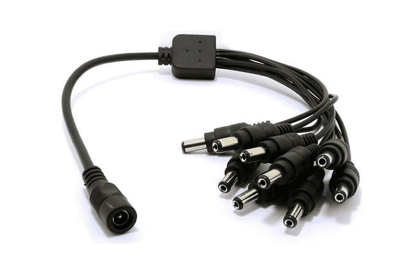 Maplin 9 Way Power Splitter Cable DC 1x Female 9x Male 5.5 x 2.1mm for CCTV - Black
