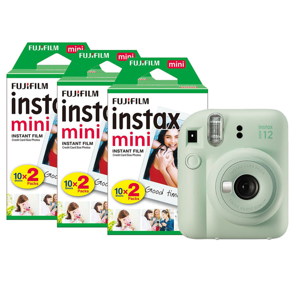 Fujifilm Instax Mini 12 Instant Camera with 60 Shot Film Pack - Mint Green