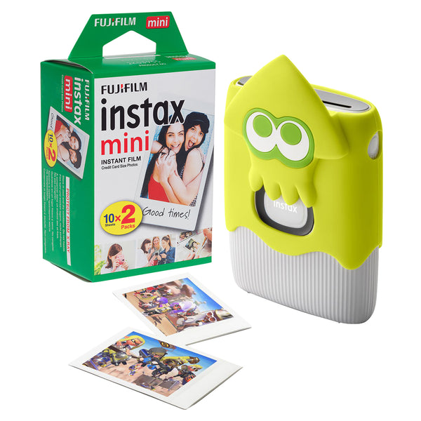 Fujifilm Instax Mini Link 2 Wireless Photo Printer with Special Edition Nintendo Splatoon Case and 20 Shot Film Pack - Clay White