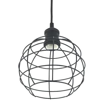 4lite Decorative Bird Cage Lighting Pendant for E27 Large Screw Fit Lamp (Bulb Not Included) - Matte Black