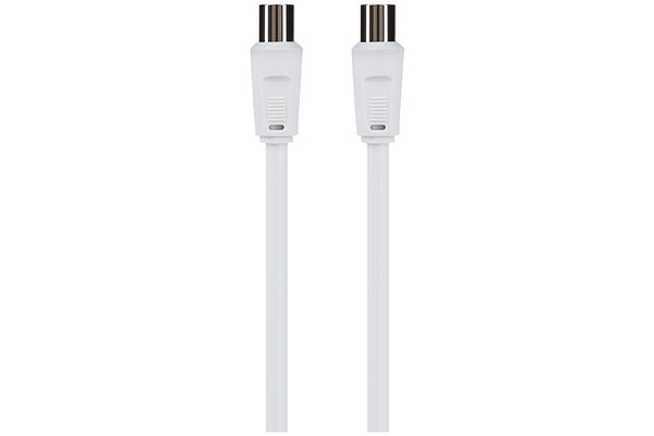 Maplin RF Male to RF Male Connector TV Aerial Coaxial Cable 10m White