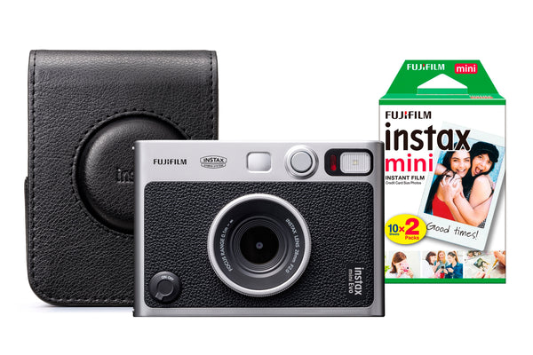 Fujifilm Instax Mini Evo Hybrid Instant Camera with 20 Shot Pack & Case - Black