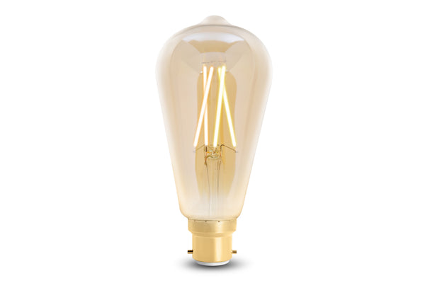 4lite WiZ Connected ST64 Amber WiFi LED Smart Bulb - B22 Bayonet