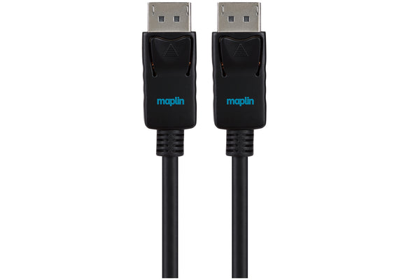 Maplin DisplayPort to Display Port Cable 4K Ultra HD 1.5m Black