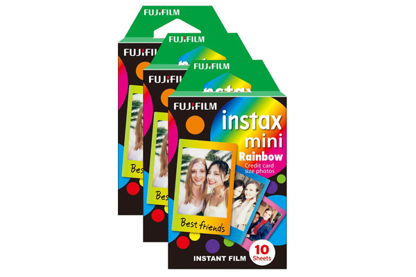 Fujifilm Instax Mini Instant Photo Film - Rainbow, 30 Shot Pack