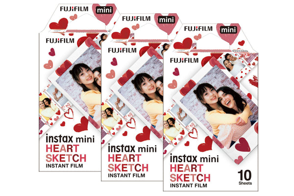 Fujifilm Instax Mini Heart Sketch Photo Film - 30 Shot Pack