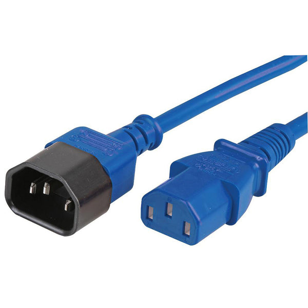 Maplin Power Lead IEC C14 Male Plug to C13 Female Extension Lead - Blue, 3m