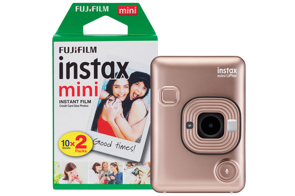 Fujifilm Instax Mini LiPlay Hybrid Instant Camera with 20 Shot Pack - Blush Gold