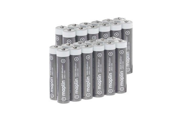 Maplin 24x AAA LR03 1.5V Alkaline Batteries 7 Year Shelf Life High Performance