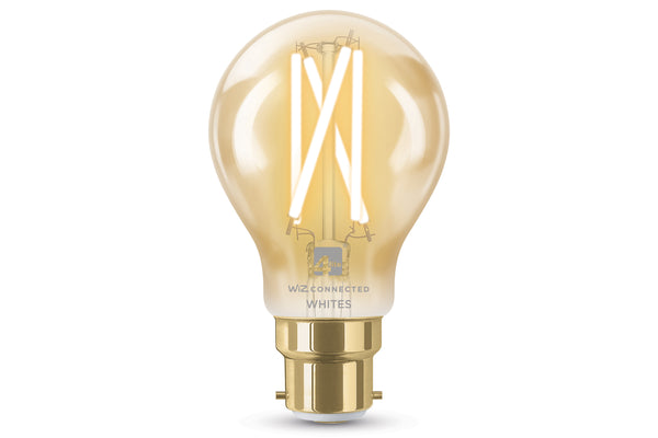 4lite WiZ Connected A60 Filament Amber WiFi LED Smart Bulb - B22 Bayonet Cap