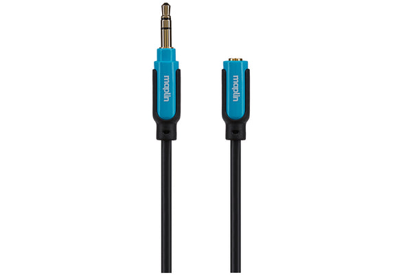 Maplin 3.5mm Aux Stereo 3 Pole TRS Jack Plug to 3.5mm Female Jack Plug Extension Cable - Black, 1.5m