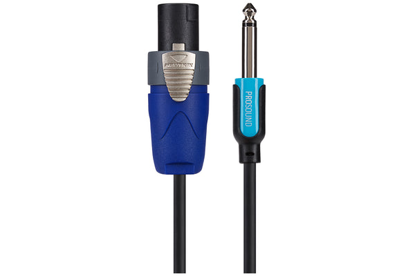 ProSound Neutrik Speakon NL2FX connector to 1/4" 6.35mm 2 Pole Jack Plug Cable - Black, 5m