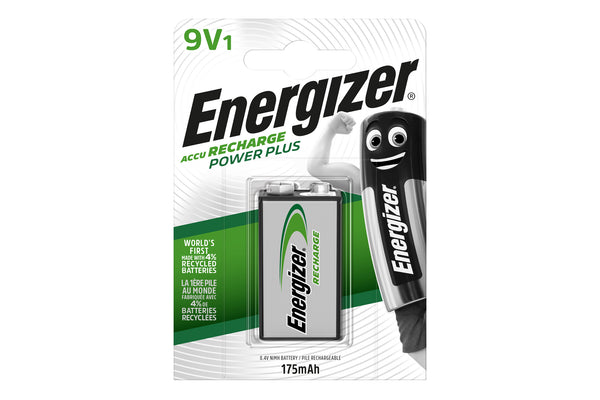 Energizer 9V 175mAh Recharge Power Plus Battery - Pack of 1