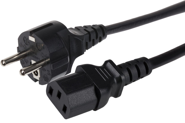 Maplin Power Lead IEC C13 3pin Plug Female to EU Schuko Plug 1.7m (Not Fused)