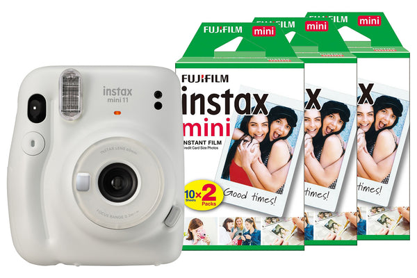 Fujifilm Instax Mini 11 Instant Camera with 60 Shot Film Pack - Ice White