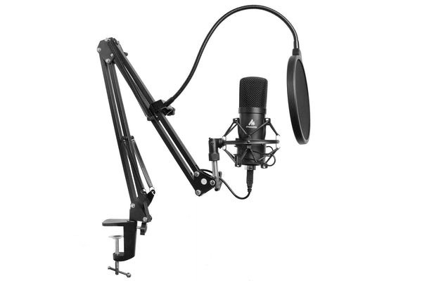 Maono USB Condenser Cardioid Microphone with Boom Arm Stand Kit