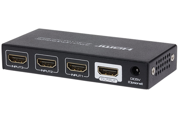 MPS HDMI Switch 3 Ports In 1 Port Out Ultra HD 4K@30Hz with Remote Control