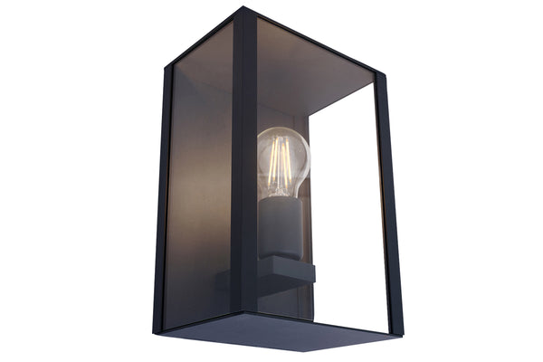 4lite WiZ Connected IP44 Modern Outdoor Lantern Wall Light with A60 Filament E27 Screw Fit Dimmable Smart Bulb