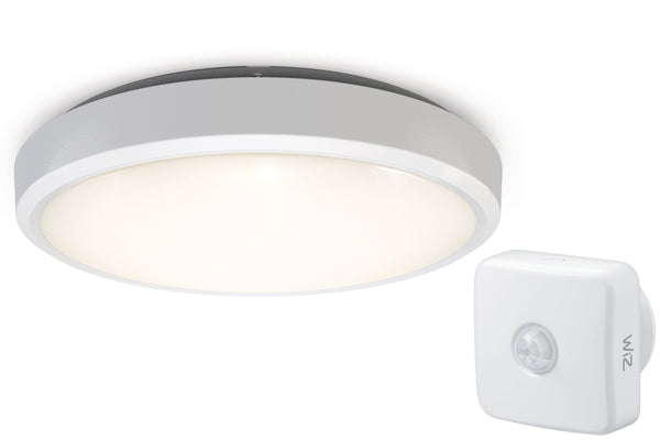 4lite WiZ Connected LED Wall and Ceiling Light IP54 White WiFi / Bluetooth + PIR Sensor