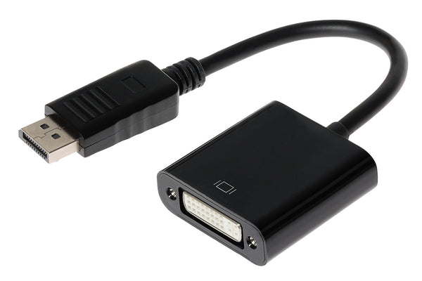 Maplin DisplayPort to DVI-I Female 24 + 5 Pin Adapter - Black, 23cm