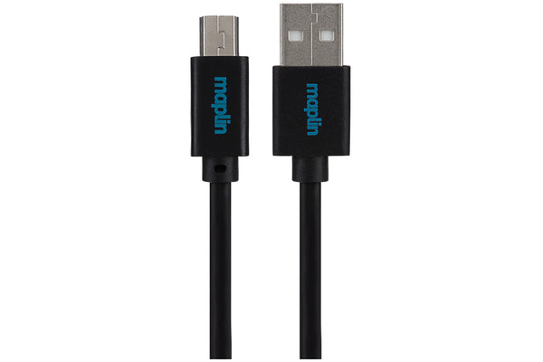 Maplin USB-A to Mini USB-B Cable - Black, 3m