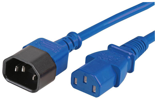 Maplin Power Lead IEC C14 Male Plug to C13 Female Extension Lead - Blue, 1.5m