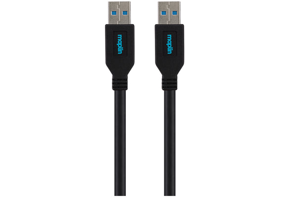 Maplin USB-A to USB-A Cable 5Gbps Super Speed 3m Black