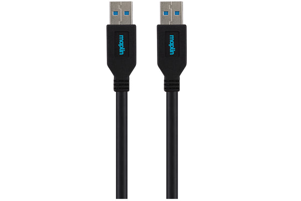 Maplin USB-A Male to USB-A Male Cable 5Gbps Super Speed 3m Black