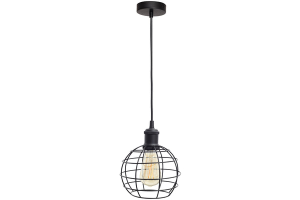 4lite Decorative Bird Cage Lighting Pendant for E27 Large Screw Fit Lamp (Bulb Not Included) - Matte Black