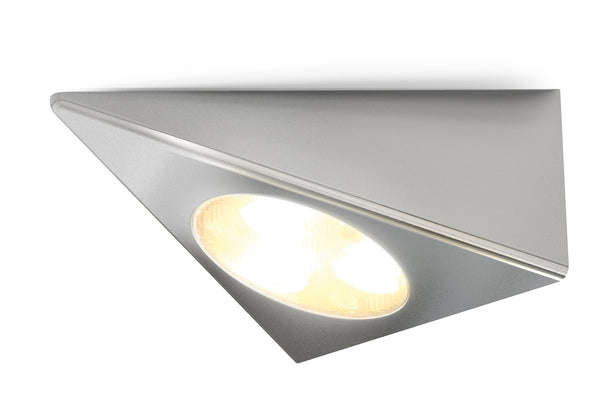 4lite Triangle 3K Mains Powered Undercabinet LED Light - Silver