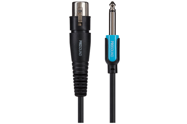 ProSound XLR Female Connector to 1/4" 6.35mm 2 Pole Jack Plug Cable - Black, 3m