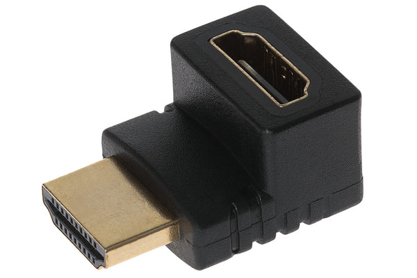 Maplin 90 Degree Fixed Angle HDMI Male to HDMI Female Adapter - Black