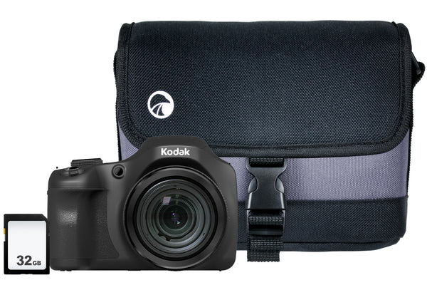 Kodak PIXPRO AZ652 20MP 65x Zoom Bridge Camera with 32GB SD Card & Case - Black