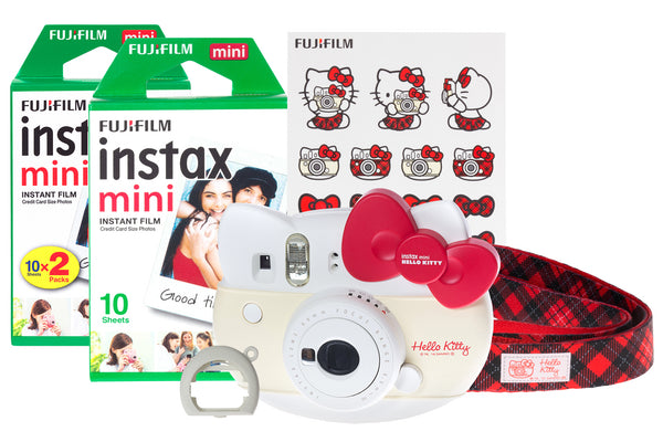 Fujifilm Instax Mini Hello Kitty Instant Camera Bundle with 30 Shot Pack - White