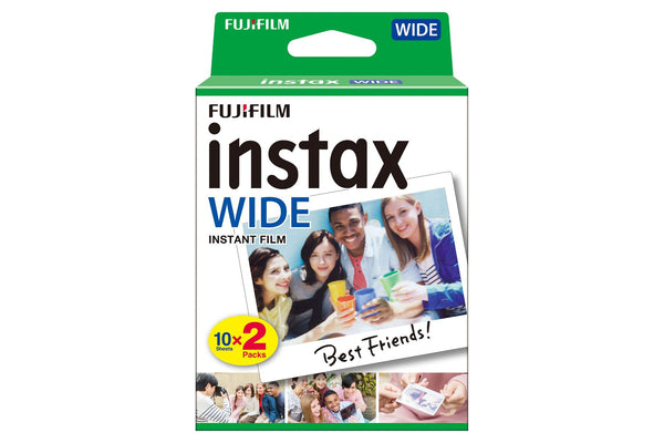 Fujifilm Instax Wide Picture Format Instant Photo Film - White, 20 Shot Pack