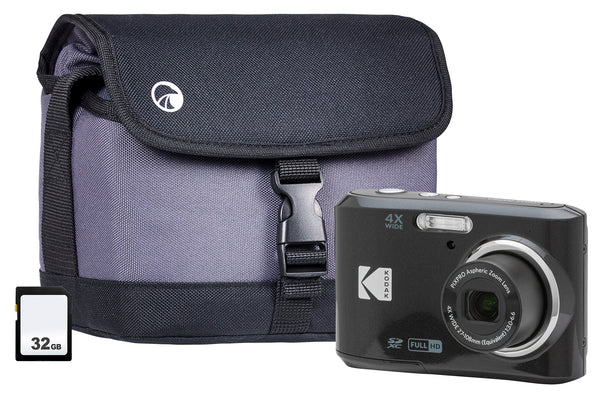 Kodak PIXPRO FZ45 Camera inc Shoulder Bag with Compartment & 32GB SD - Black