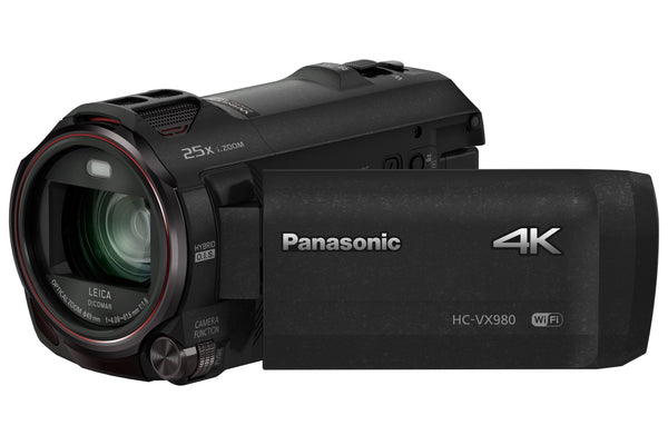 Panasonic HC-VX980 4K Camcorder with 20x Optical Zoom, 3" LCD, WiFi & SD/SDHC/SDXC Compatibility - Black