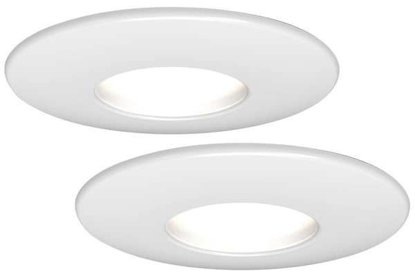 4lite WiZ Connected Fire-Rated IP65 GU10 Smart LED Downlight - Matte White, Pack of 2