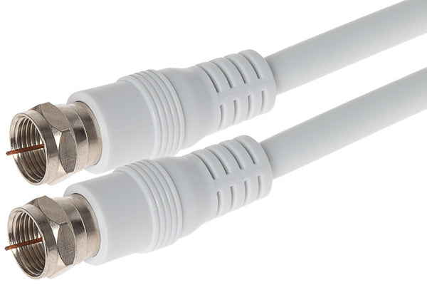 Maplin F Type Male to F Type Male TV Satellite Aerial Coaxial Cable 3m White