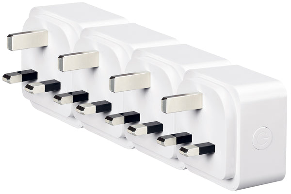 4lite WiZ Connected 3-Pin UK Smart Plug - Pack of 4