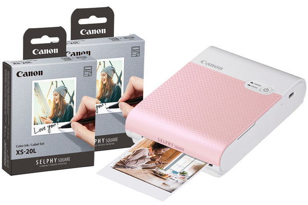 Canon Selphy Square QX10 Wireless Photo Printer including 40 Shots - Pink