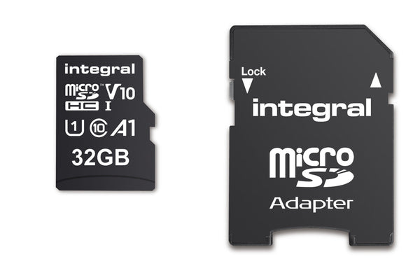 Integral 32GB High Speed V30 UHS-I U3 Class 10 MicroSDHC Memory Card with Adapter