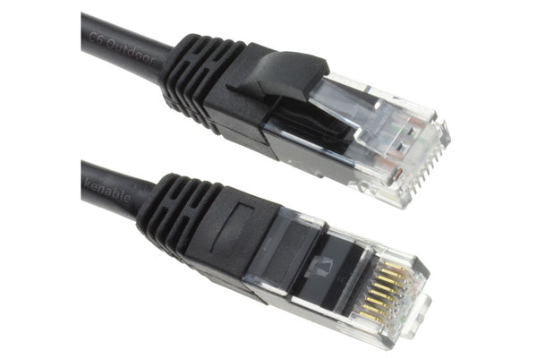 Maplin Outdoor External CAT6 Copper UTP Ethernet Network Cable - Black, 50m