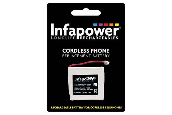 InfaPower Cordless Telephone Rechargeable Ni-MH Prismatic Batteries - Pack of 2